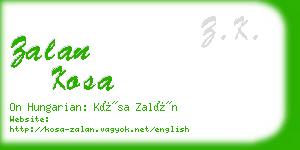 zalan kosa business card